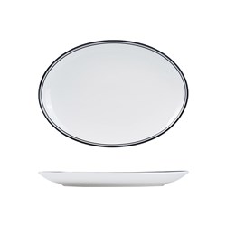 Nano Cru Oval Coupe Plate White & Black 360mm RAK