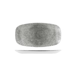 Raku Oblong Chefs Plate 355X189mm Quartz Black (6)