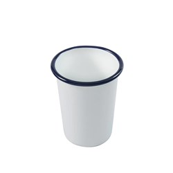Enamel Tumbler White/Navy 500ml Bakemaster
