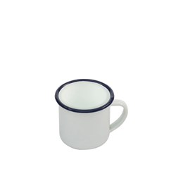 Enamel Mug White/Navy 350ml Bakemaster