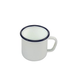 Enamel Mug White/Navy 550ml Bakemaster