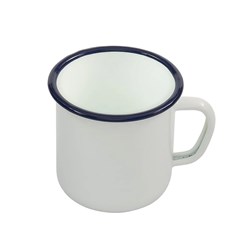 Enamel Mug White/Navy 700ml Bakemaster