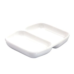 Melamine Divided Sauce Dish White 85mm Ryner