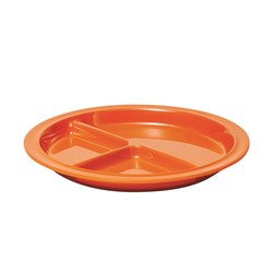 Melamine Triple Partition Plate Orange 220mm