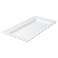 Melamine Platter Wide Rim Wht 445X220mm (3)