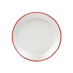 Bistrot Plate White Red Rim 280mm Pro.mundi