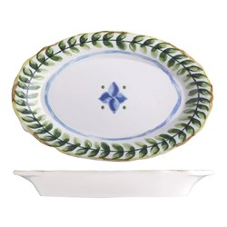 Capri Oval Scallop Plate 320x210mm ID Fine