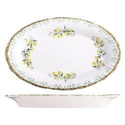 Verona Oval Scallop Plate 320x210mm ID Fine