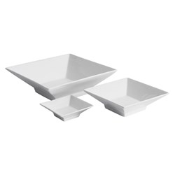 Xtras Sq Tapered Bowl Footed 213X68mm 1100Ml (12)