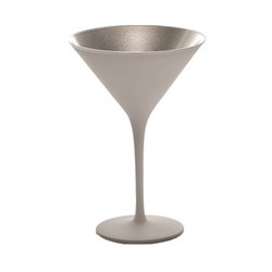 Olympic Cocktail Glass 240Ml Matte Wht/Silver (24)