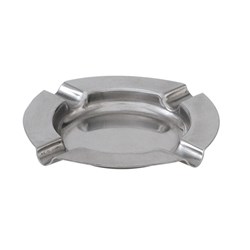 Ashtray 125Mm Shallow S/S Round Flat (12)