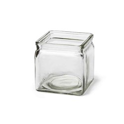 Square Glass Jar Clear Set of 3pcs 24oz 710ml Rosseto