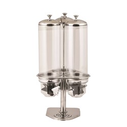 Cereal Dispenser Triple Deluxe 18/10 S/S W/- Acrylic Body 4Lt
