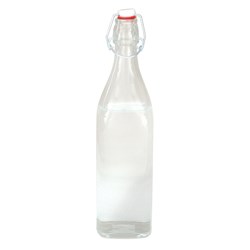 Bottle 1Lt Swing Top Square Plain Glass (12)