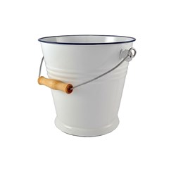 Bucket 5Lt Wht W/ Hdl Enamel 218X220mm (6)