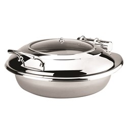Stainless Steel Round Induction Chafer With Glass Lid Athena