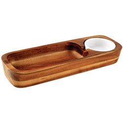 Dip & Tapas Board Set W/- Bowl Wooden