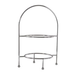 Display Stand 2 Tier Round Chrome