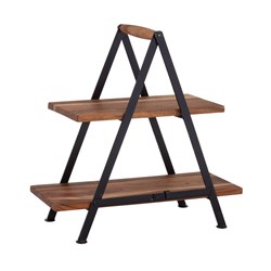 Small 2 Tier Stand Acacia / Iron Davis & Waddell