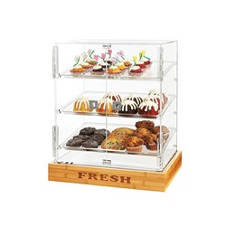 Bakery Display 2 Door Acrylic with Bamboo Base 546mm Rosseto