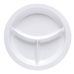 Designer Plate 230Mm 3 Comp Wht (12)