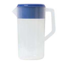 Jug 2.5Lt Clr Plastic W/- Blue Lid (12)