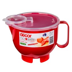 Jug 2Lt Microsafe Red Plastic W/- Clr Lid (3)