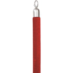 Classic Velvet Barrier Rope Red with Chrome Ends 150CM Securit