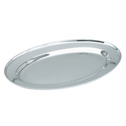 Oval Rolled Edge Platter Stainless Steel 500mm 