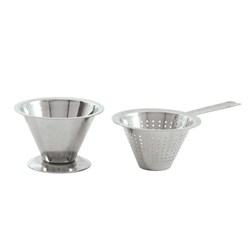 Tea Strainer W/- Base S/S 18/ Conical Shape
