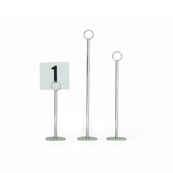 Table Number Stand & Ring Clip Round Chrome 200mm 