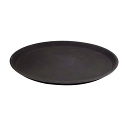 Tray Round 400Mm Non Slip Blk F/Glass (12)