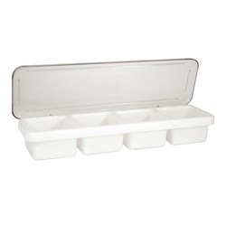 Bar Caddy 4 Comp Wht Plastic Complete W/- Clr Lid