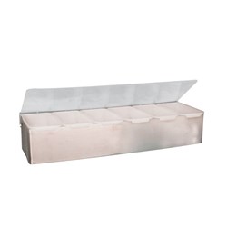 Bar Caddy 5 Comp S/S W/- Clr Lid