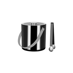 Double Wall Ice Bucket With Tongs Gunmetal 1.8L Zanzi