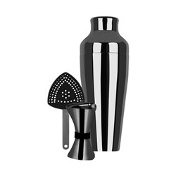 3 Piece Cocktail Set Gunmetal 500ml Zanzi