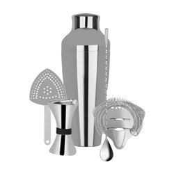 5 Piece Cocktail Set Silver 500ml Zanzi