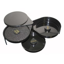 Cocktail Glass Rimmer 3 Tier Black Posi Pour