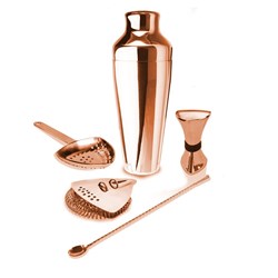 Proshaker Five Piece Cocktail Kit Copper Finish Uber Bar Tools