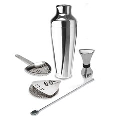 Proshaker Five Piece Cocktail Kit Chrome Finish Uber Bar Tools