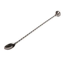 Prostirrer Twisted Handle Bar Spoon & Muddler Stainless Steel 320mm Uber Bar Tools