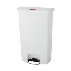 Slim Jim 68L Front Step Bin White Rubbermaid