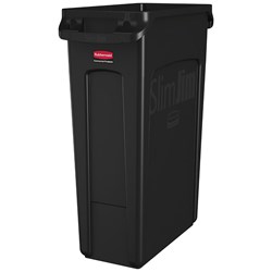 Slim Jim 60L Vented Bin Black Rubbermaid