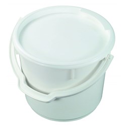 Bucket 22Lt H/Duty Wht Plastic Hdl 360X360mm