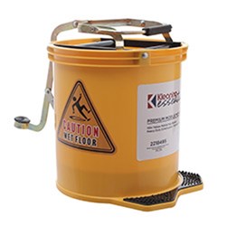 Mobile Plastic Mop Bucket Yellow 15L Kleaning Essentials