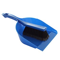 Plastic Dustpan & Brush Set Blue Kleaning Essentials
