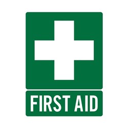 First Aid Flat Wall Sign Plastic Green 225x300mm