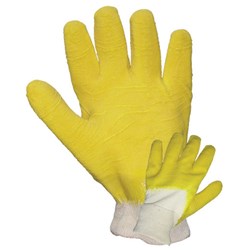 Gloves Glass Gripper Knitwrist Latex Yellow Lge