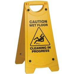 A Frame Sign Cleaning In Progress Yellow Plastic