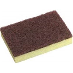 Scourer Sponge 150X100mm Med Yellow/Maroon
